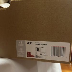 Red clear mini ugg boots brand new.